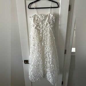 BHLDN White Floral Midi Dress